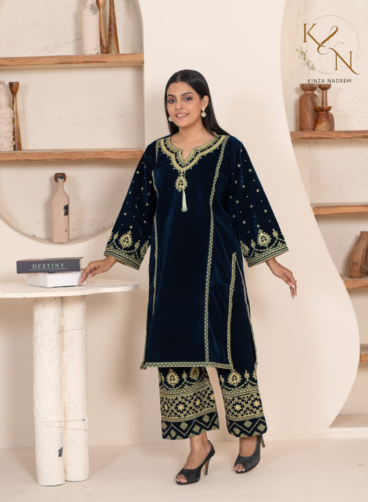 2-PC Embroidered Valvat