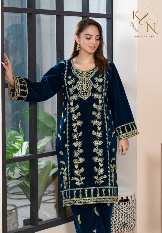 2-PC Embroidered Valvat