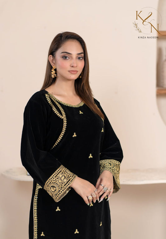 2-PC Embroidered Valvat