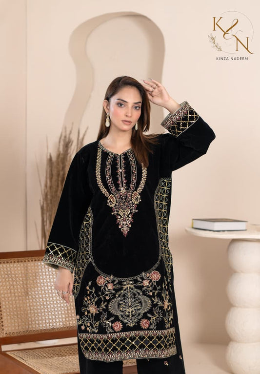 2-PC Embroidered Valvat