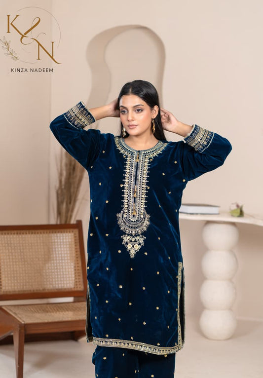 2-PC Embroidered Valvat