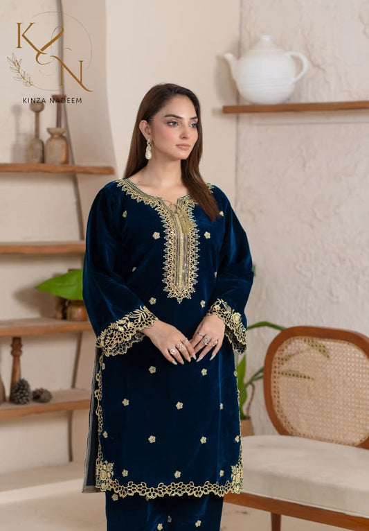 2-PC Embroidered Valvat