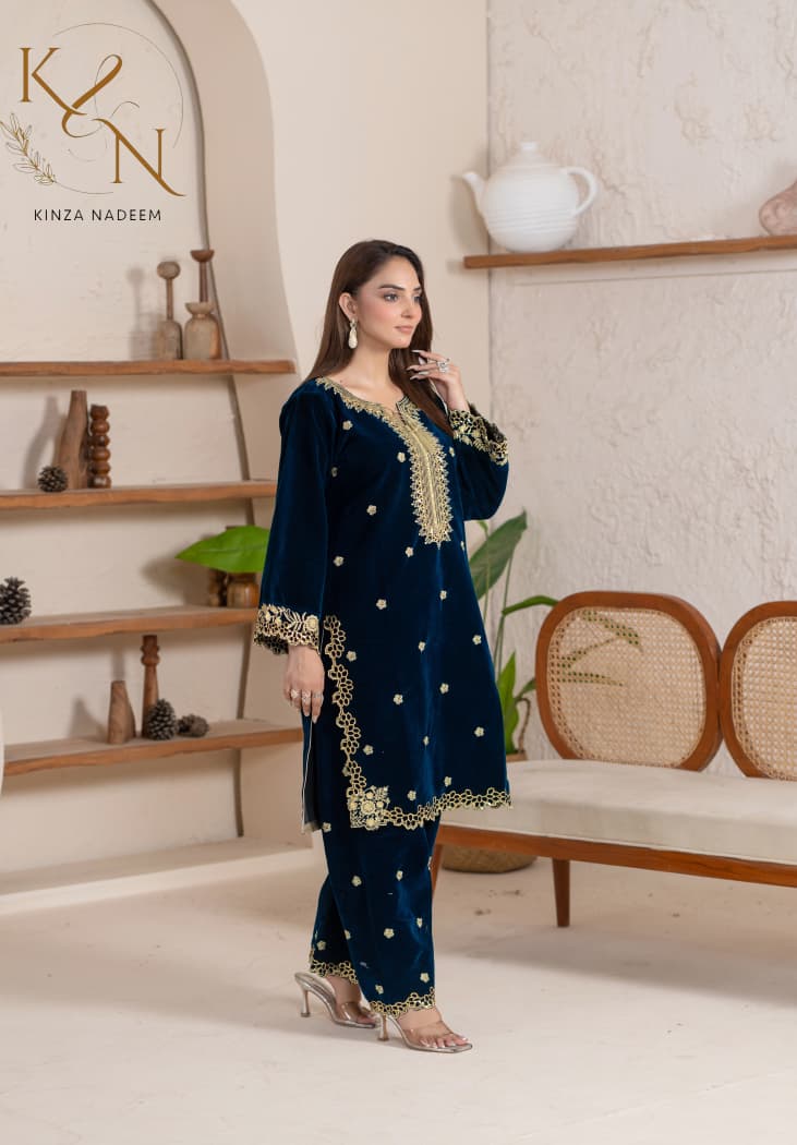 2-PC Embroidered Valvat