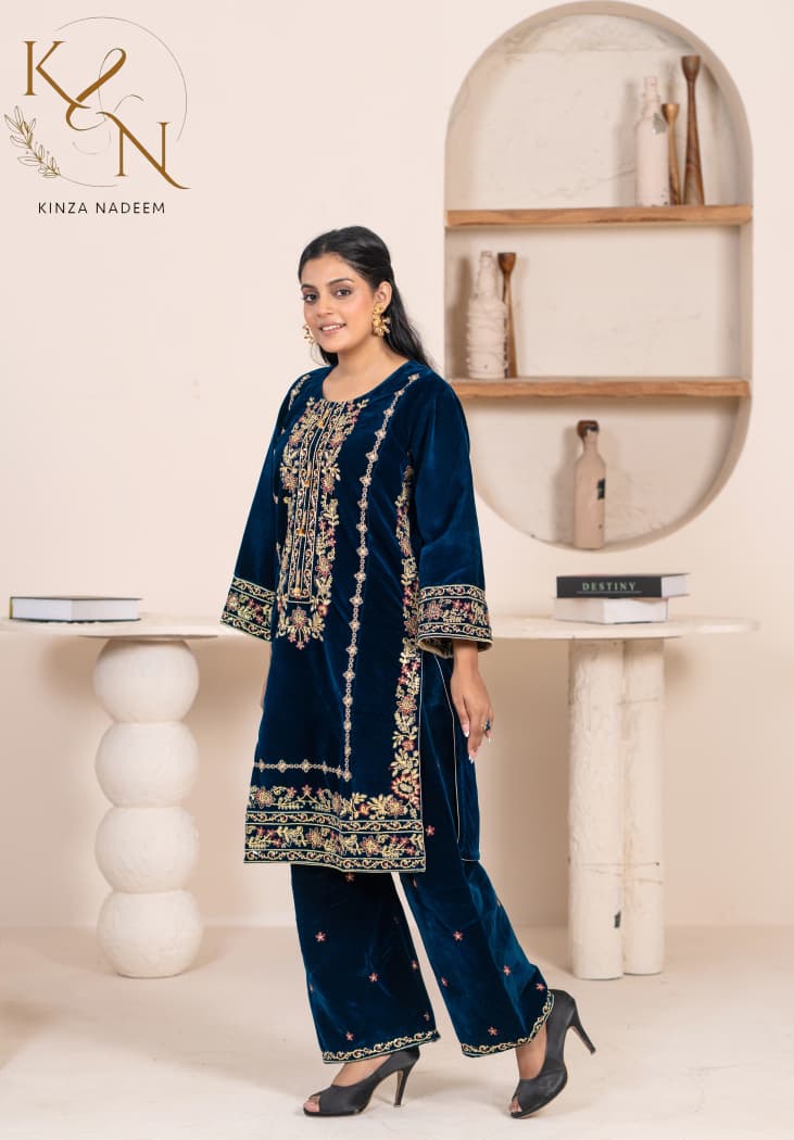 2-PC Embroidered Valvat