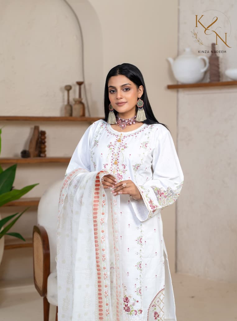 3-PC Embroidered Winter Cotton