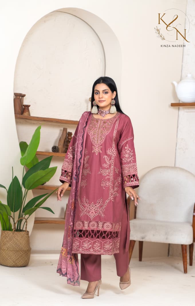 3-PC Embroidered Winter Cotton