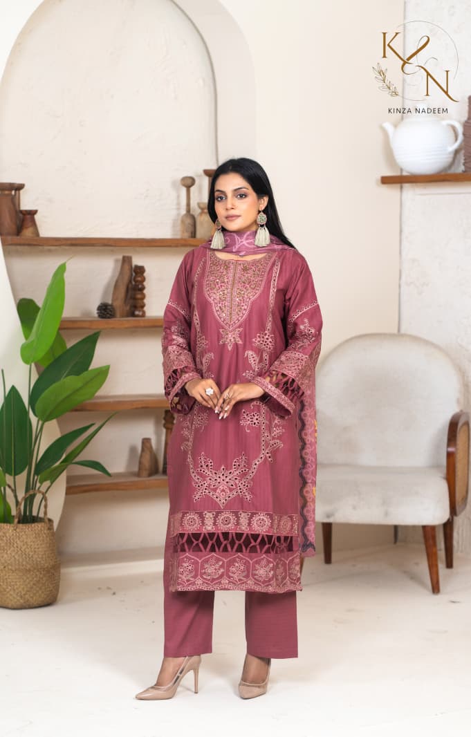 3-PC Embroidered Winter Cotton