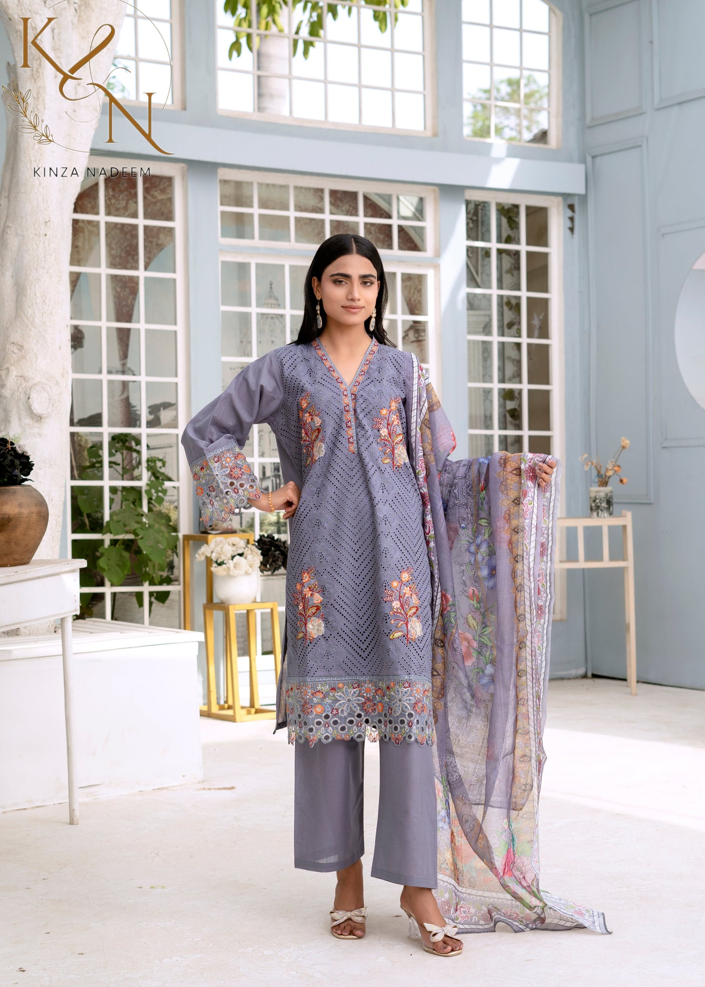 Lavender Embrioded 3-PC