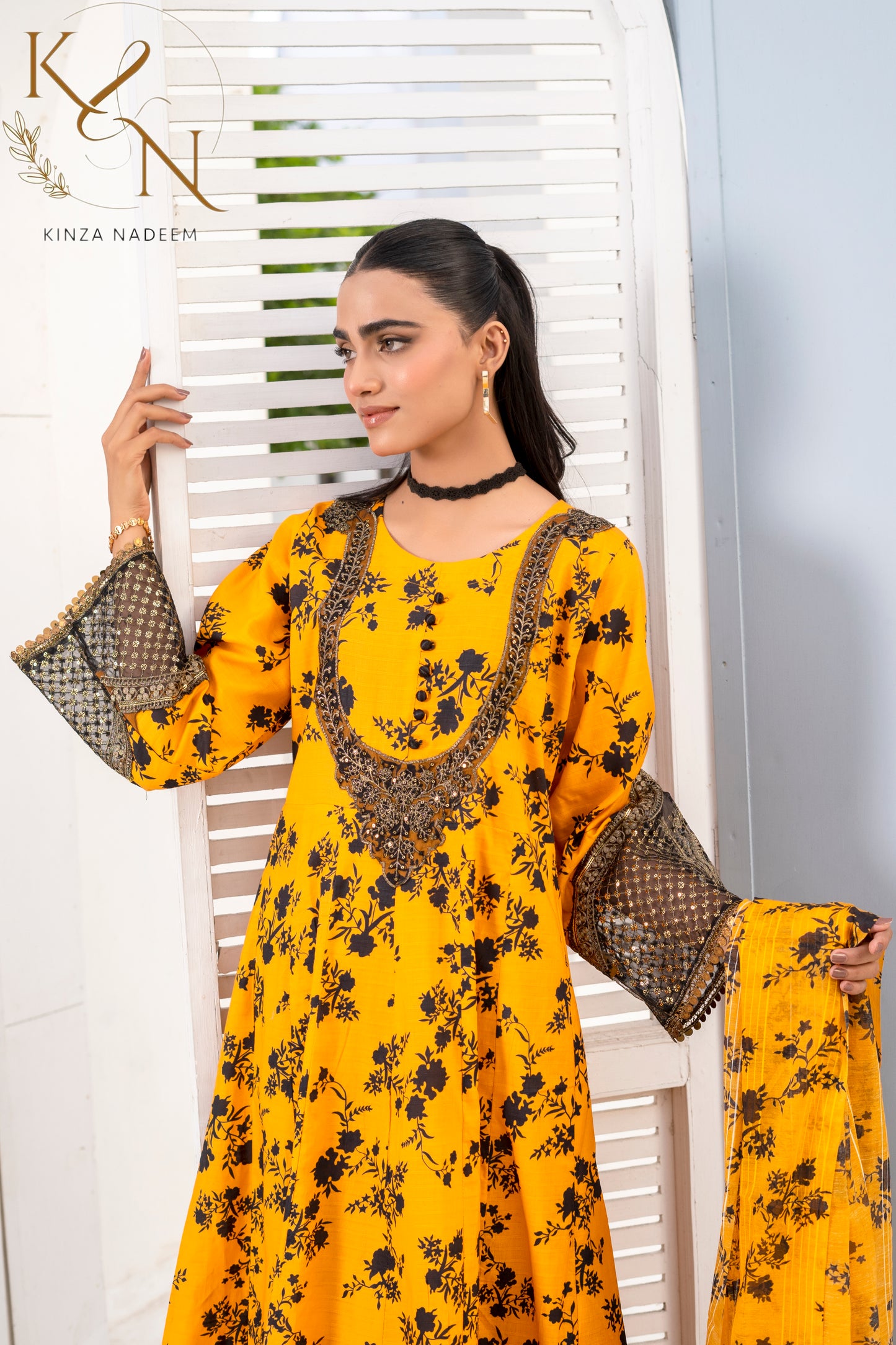 3-PC Embroidered Lawn Frock