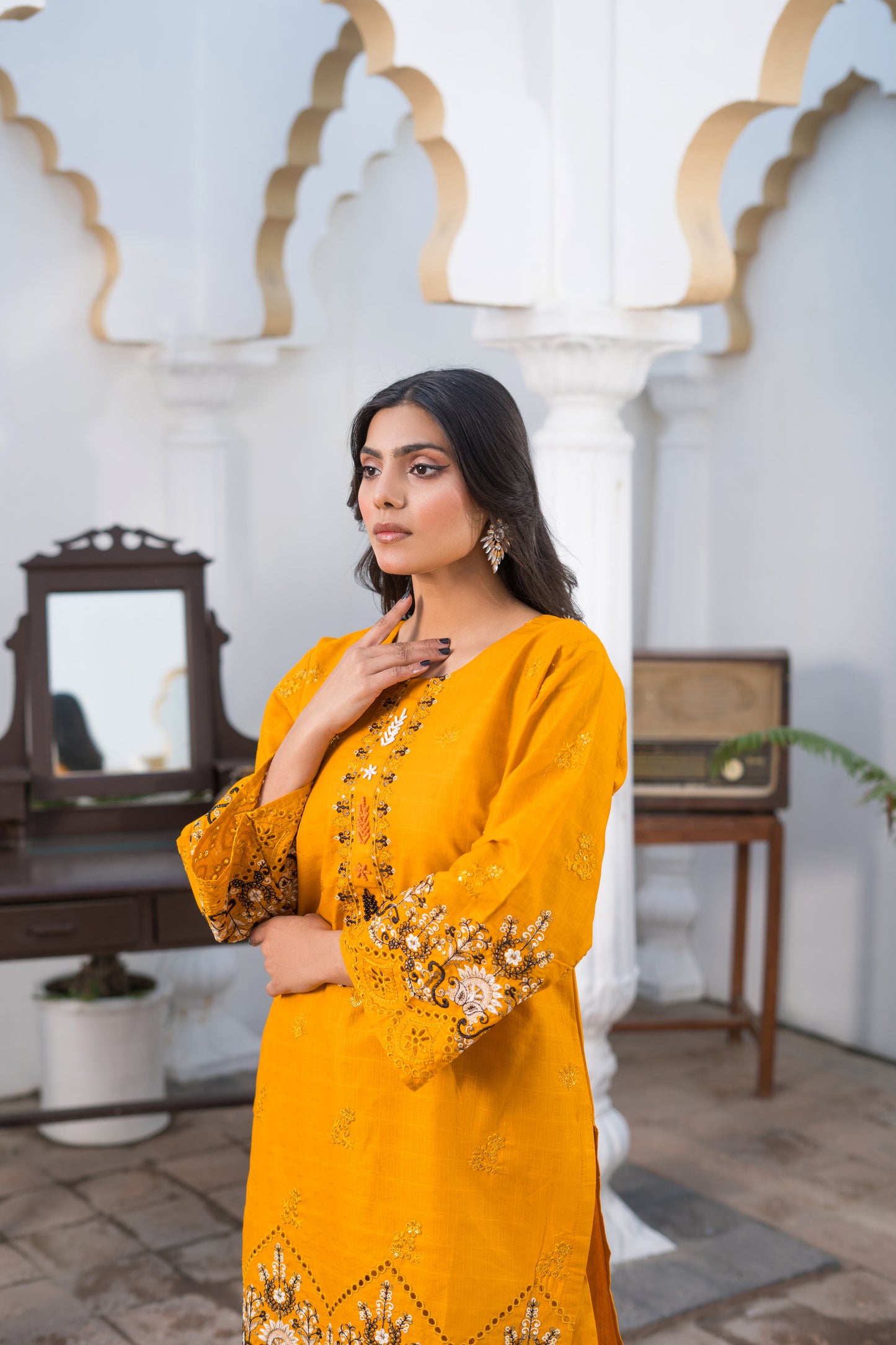 3-PC Embroidered Cambric