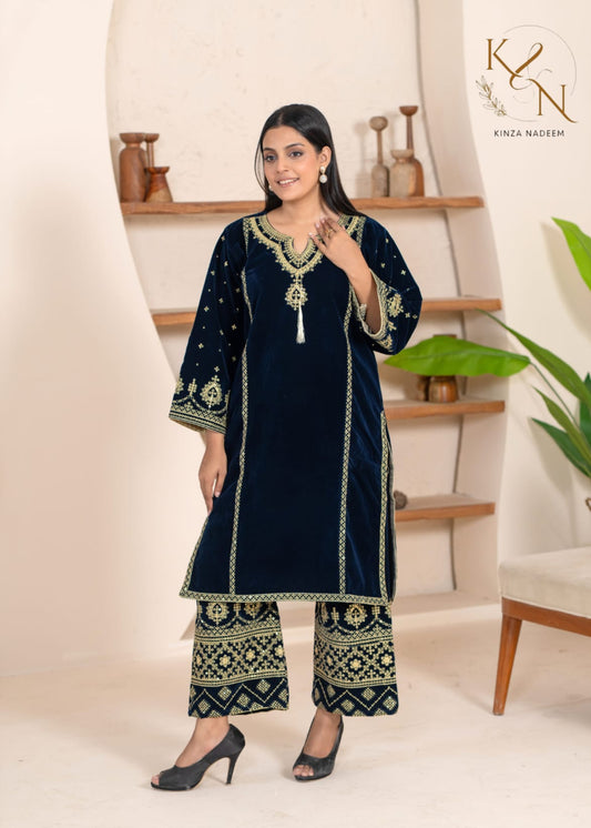 2-PC Embroidered Valvat