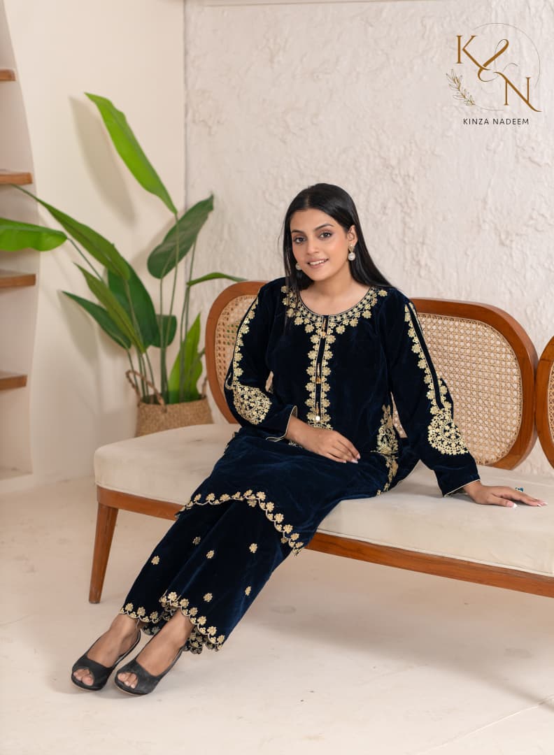 2-PC Embroidered Valvat