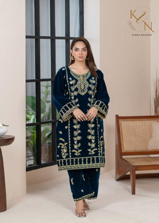 2-PC Embroidered Valvat