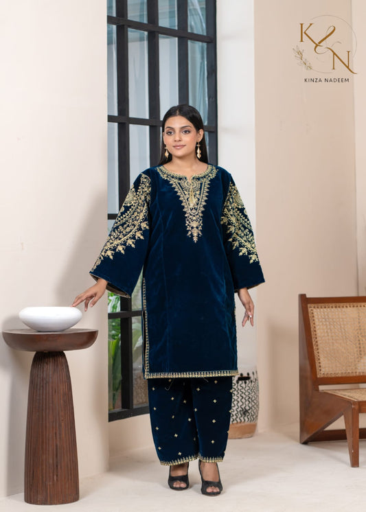 2-PC Embroidered Valvat