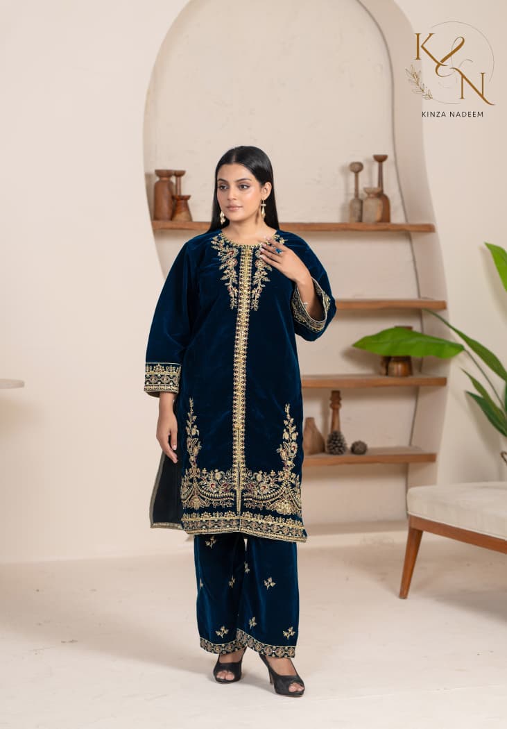 2-PC Embroidered Valvat