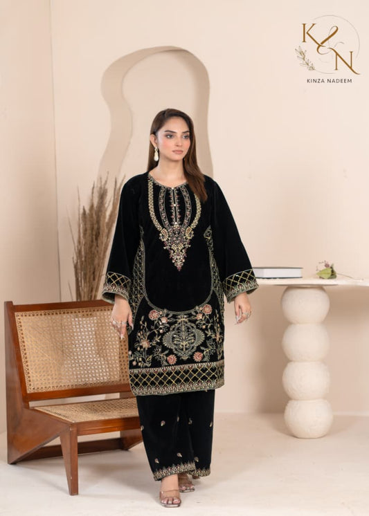 2-PC Embroidered Valvat