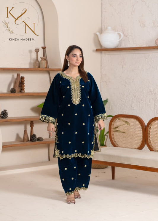 2-PC Embroidered Valvat