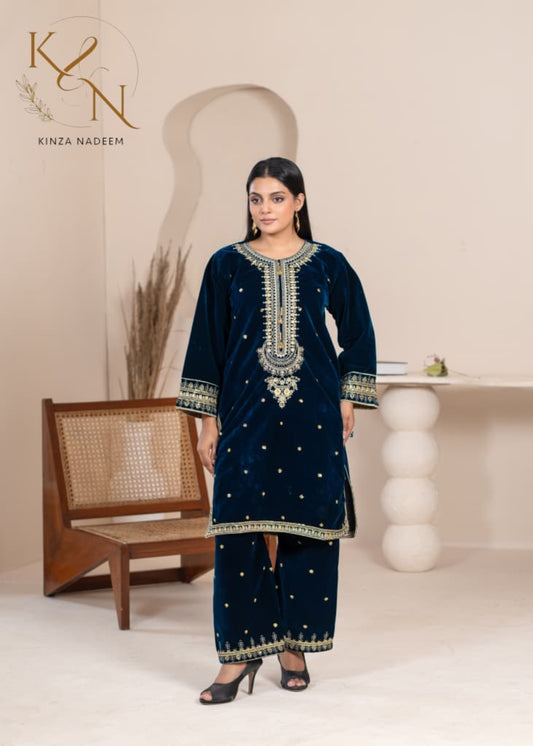 2-PC Embroidered Valvat
