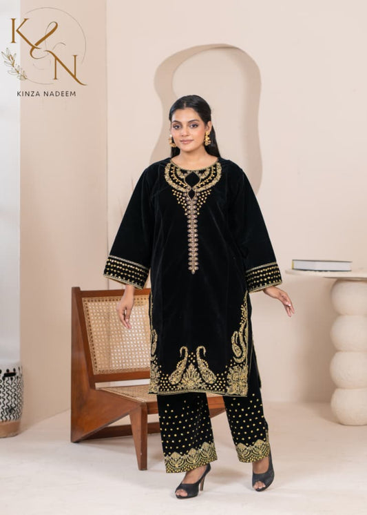2-PC Embroidered Valvat