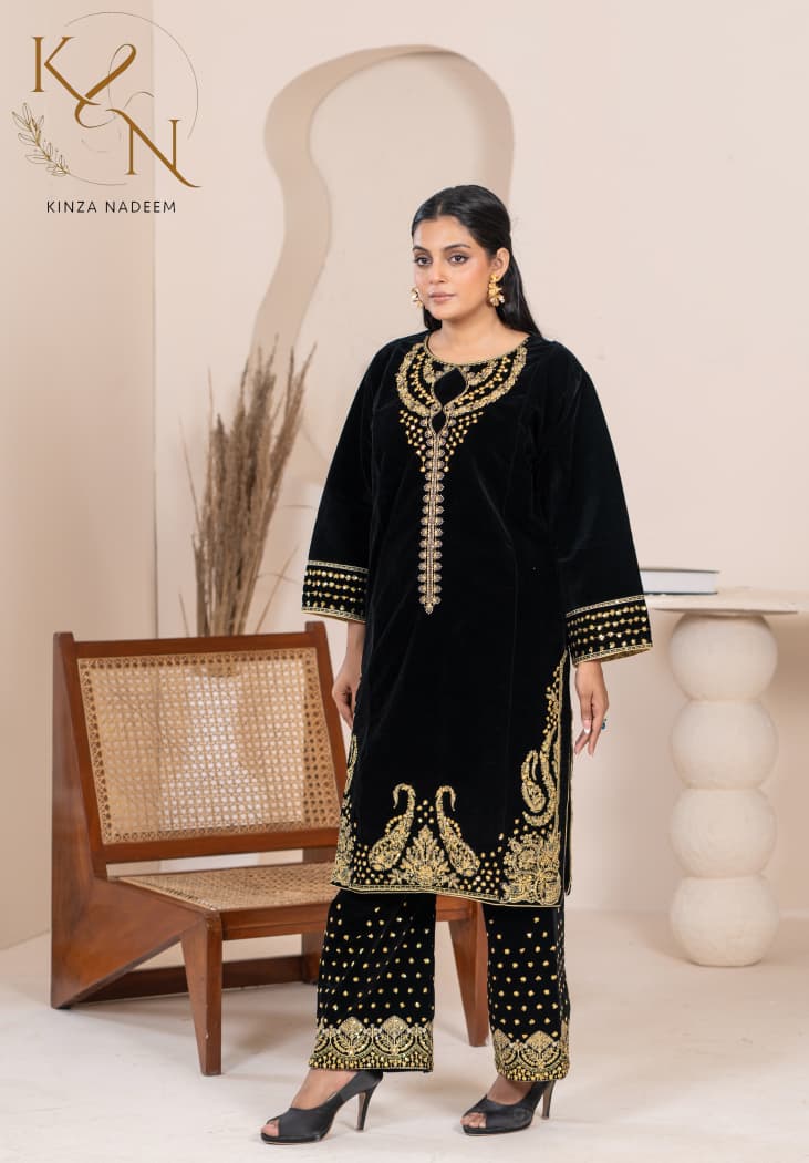 2-PC Embroidered Valvat
