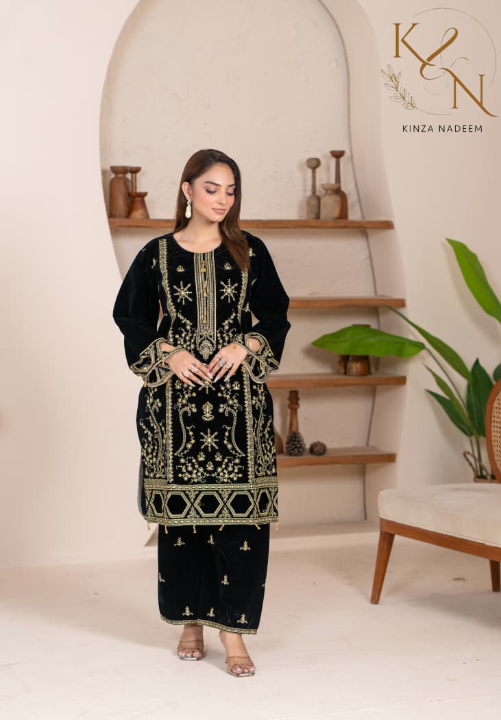 2-PC Embroidered Valvat