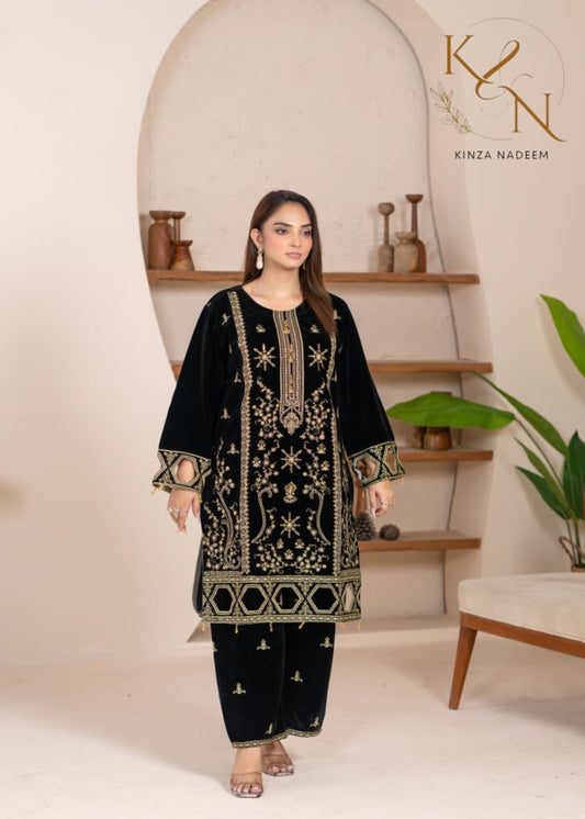 2-PC Embroidered Valvat