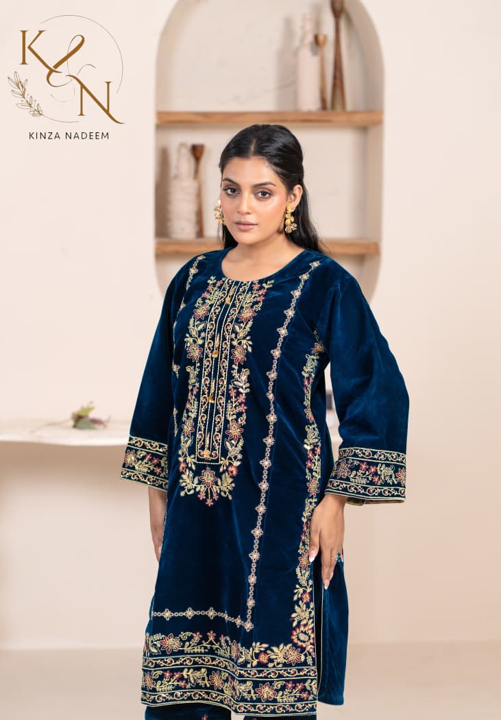 2-PC Embroidered Valvat