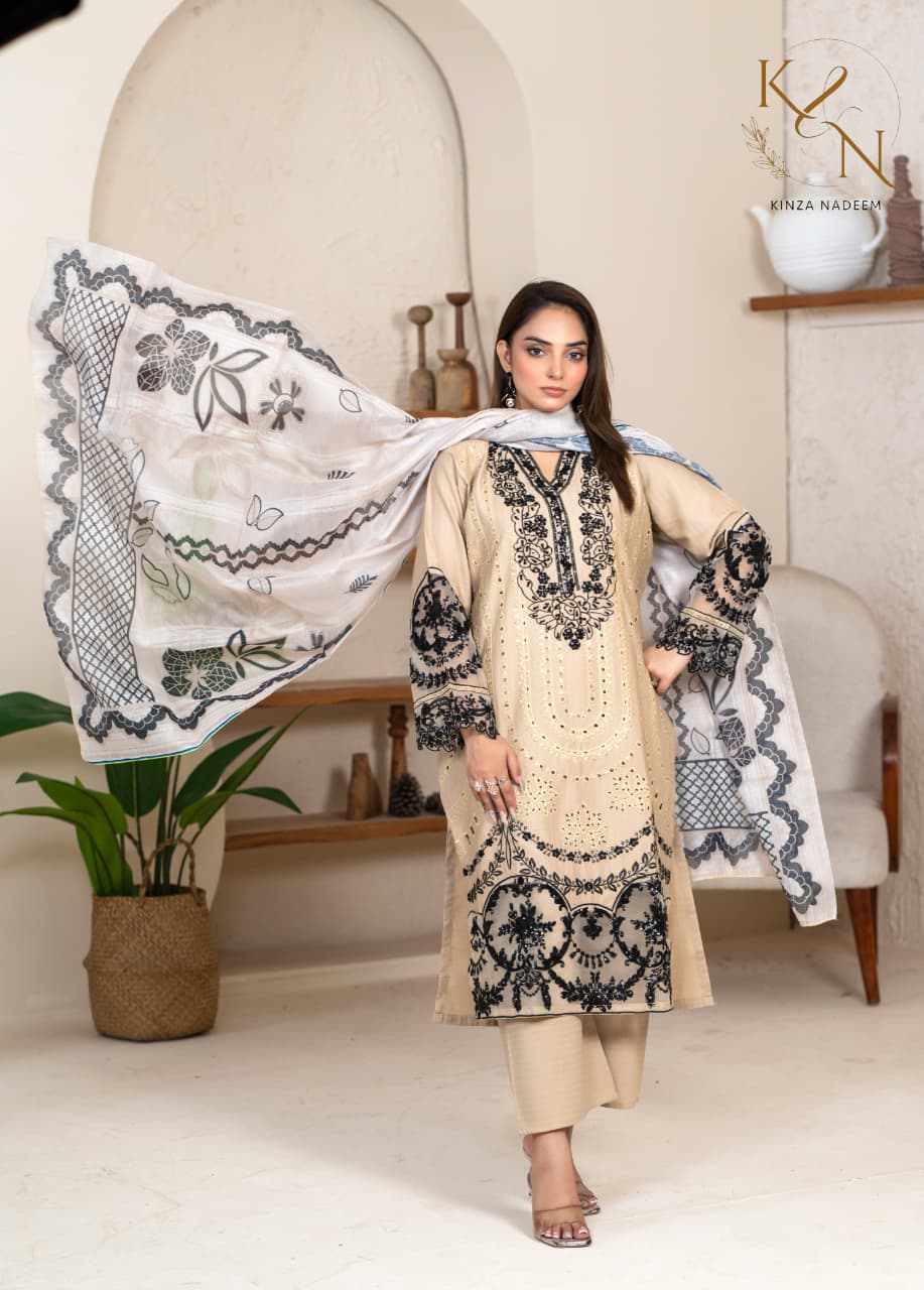 3-PC Embroidered Winter Cotton