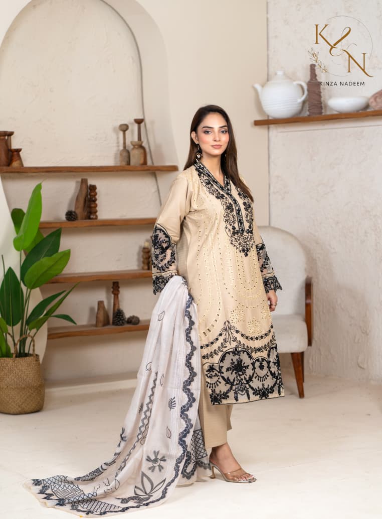 3-PC Embroidered Winter Cotton