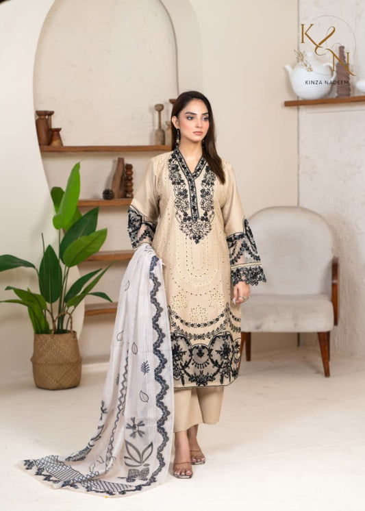 3-PC Embroidered Winter Cotton