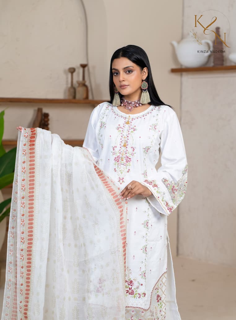 3-PC Embroidered Winter Cotton