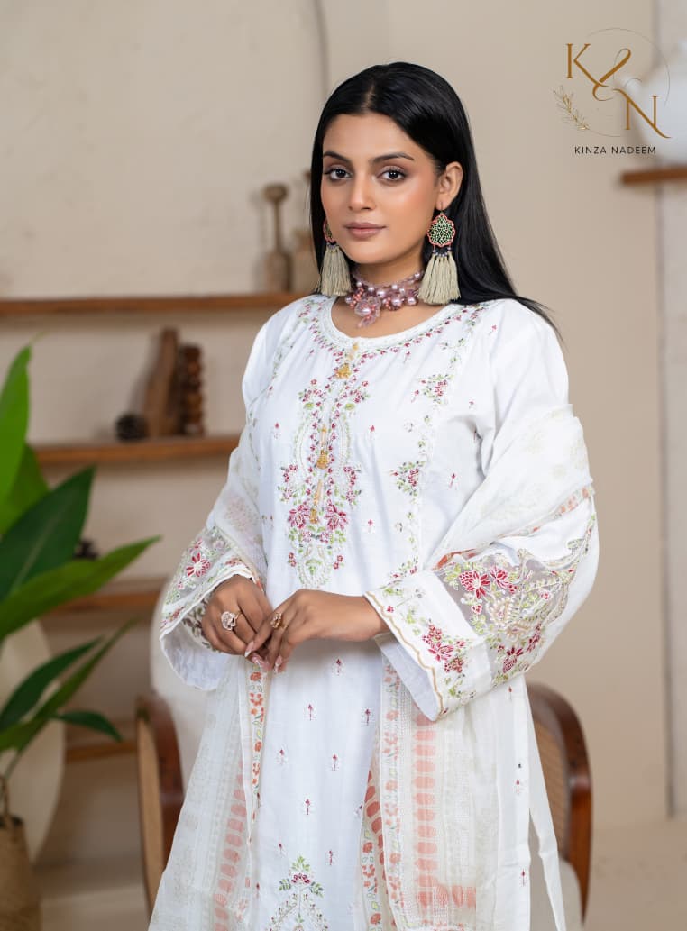 3-PC Embroidered Winter Cotton