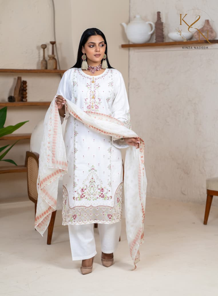 3-PC Embroidered Winter Cotton