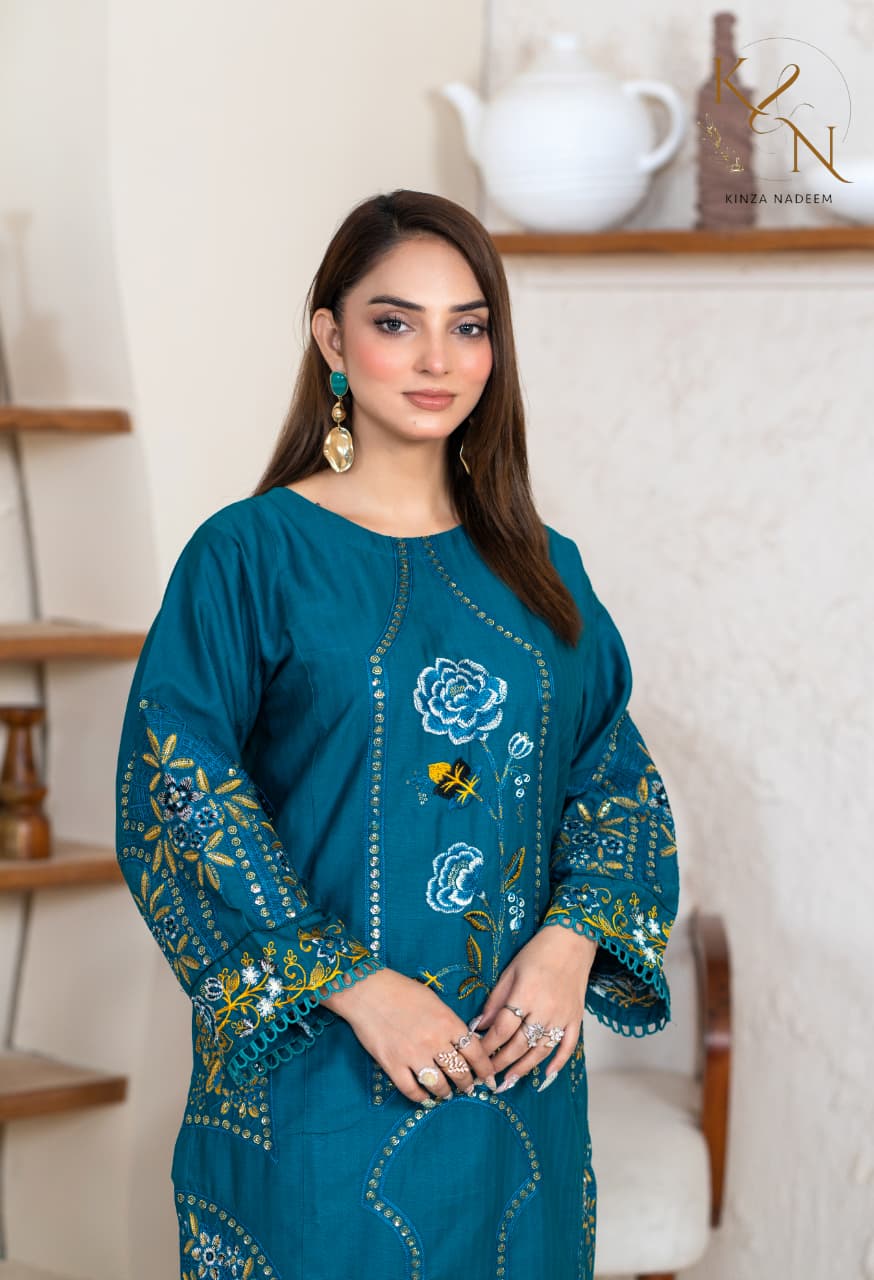 3-PC Embroidered Winter Cotton