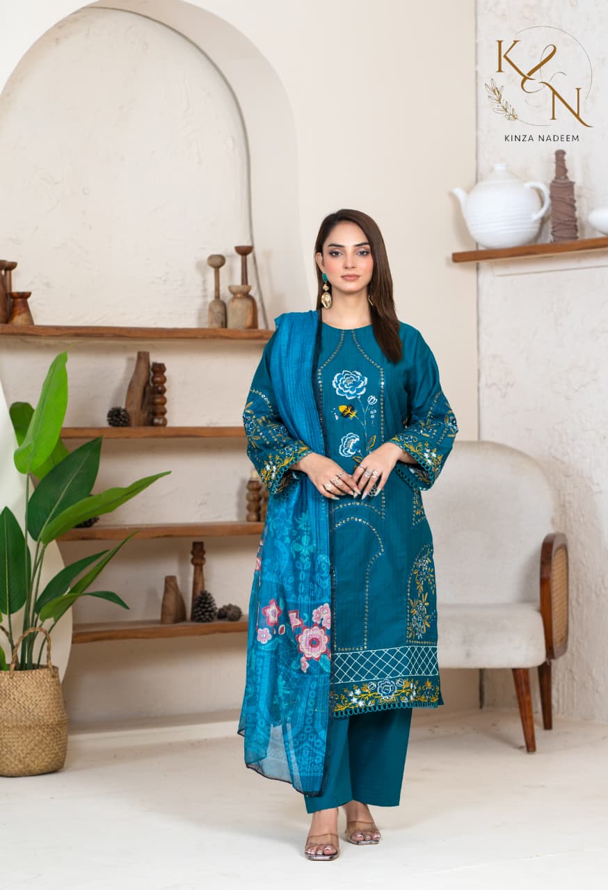 3-PC Embroidered Winter Cotton
