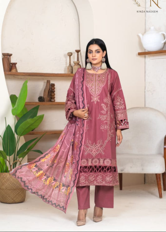 3-PC Embroidered Winter Cotton