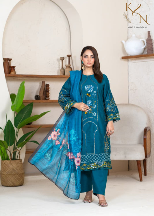 3-PC Embroidered Winter Cotton