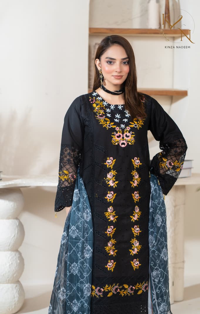 3-PC Embroidered Winter Cotton