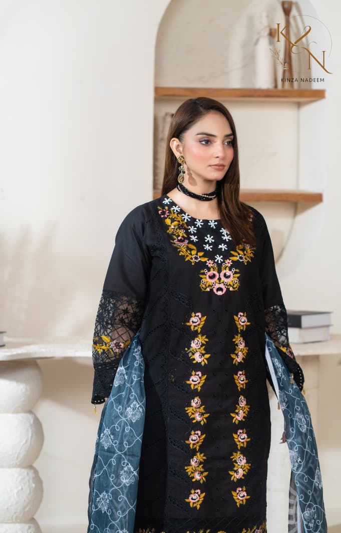 3-PC Embroidered Winter Cotton