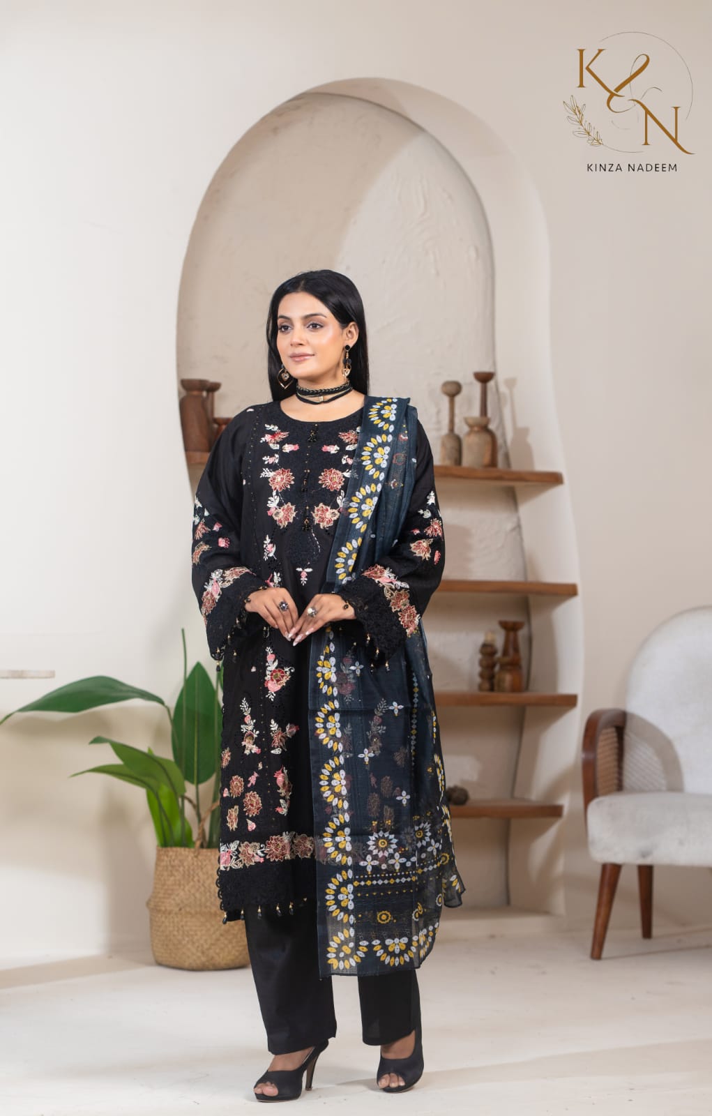 3-PC Embroidered Winter Cotton