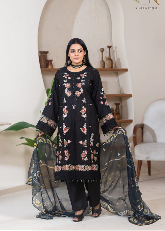 3-PC Embroidered Winter Cotton