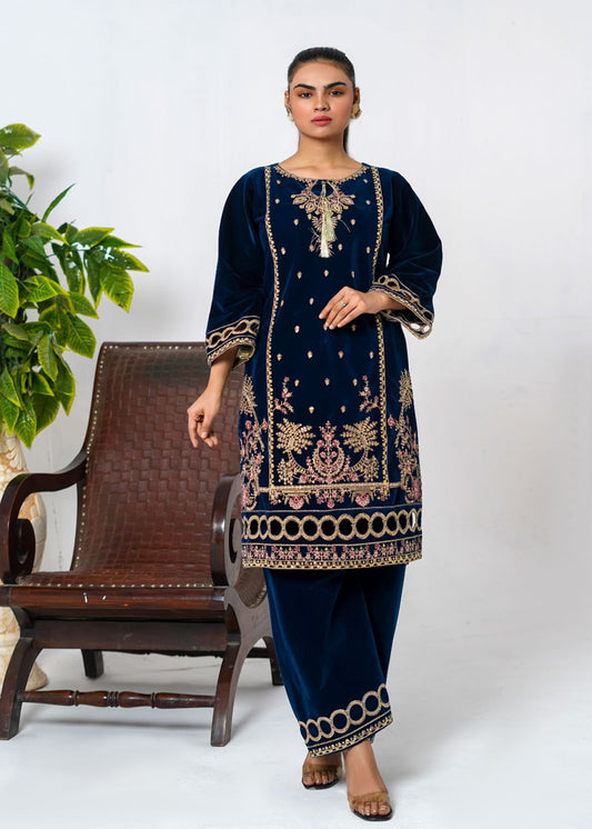 2-PC Embroidered Valvat