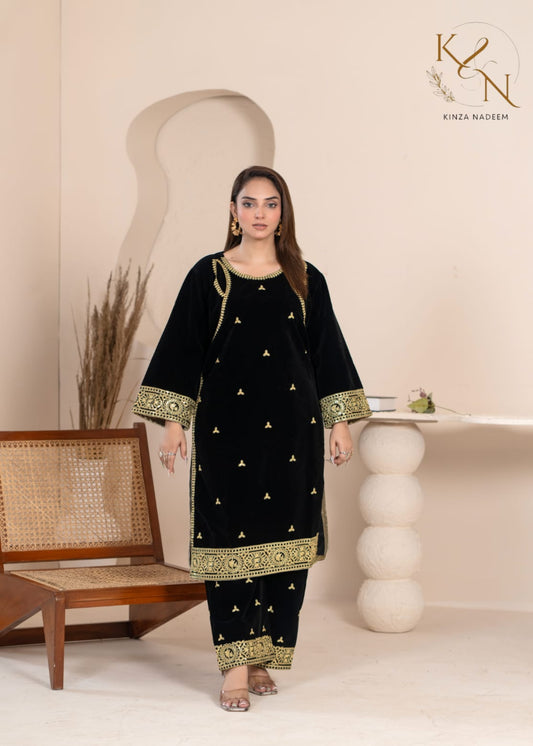 2-PC Embroidered Valvat