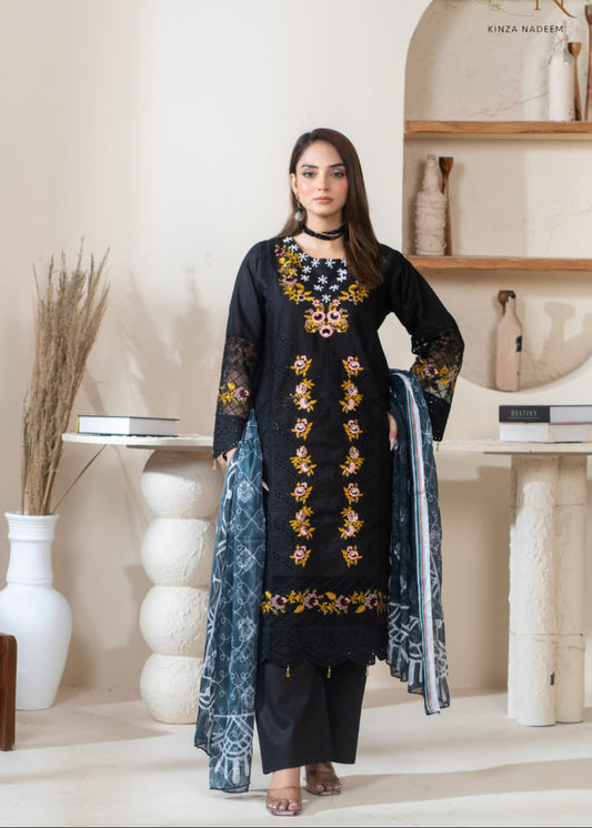 3-PC Embroidered Winter Cotton